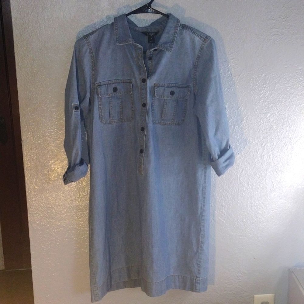 J Crew Denim Midi 100% Cotton Dress S